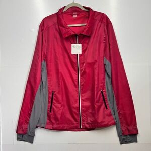 EQology by SmartPak XXL Pink Gray Athletic Windbreaker Jacket Zip Up‎ Equestrian